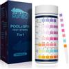 RUNBO 7 in 1 Strisce Reattive Piscina e Spa, Confezione da 150 Strisce | Chimica dell'Acqua Spa, Bromo Accurato, Alcalinità Totale, pH, Cloro Libero,Durezza Totale, Acido Cianurico e Cloro Totale