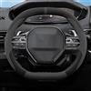 Generico Volante Coprivolante Auto In Pelle Scamosciata Per Peugeot E-3008 3008 E-2008 2008 E-308 GT 2021-2025 Copristerzo Sterzo(Nero)