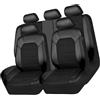 Generic For BMW Serie 2 F45 F46 for Active for Tourer for Gran for Tourer 2014-2021 Coprisedili for auto in pelle PU da 9 pezzi Set completo Accessori interni universali(A Black)