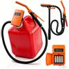 AURIVEE Pompa di Benzina Elettrica, Pompa Manuale Benzina Diesel 2,4 GPM, a Batteria, Tubo Flessibile, Pompa di Trasferimento per Tanica, Pompa per Olio, Acqua, per Auto Garage Giardino
