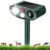 YRHWS Dissuasore per gatti a ultrasuoni, a energia solare, IP54, impermeabile, con sensore di movimento e luce lampeggiante, per gatti, cani, topi, uccelli, animali selvatici