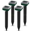 Skibiles Scaccia Talpe Solare 4 Pezzi, Batteria Ricaricabile da 600mAh | Ultrasuoni Repellente Impermeabile per Talpe, Topi, Serpenti e Gopher, Ideale per Giardini, Prati e Aree Esterne