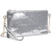 Miss Lulu Pochette Donna con Paillettes, Catena in Metallo e Design | Clutch elegante con paillettes luminose, catena metallica e cinturino da polso, ideale per feste, cerimonie e serate