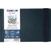 Canson Art book rilegato (lato corto), 20 fogli/40 pagine, carta per acquerello 100% cotone pressata a freddo, 21,6x14 cm, 300 g, formato orizzontale.