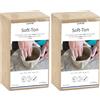 Glorex 6 8075 301-Argilla Bianca 2500 g, Naturale, particolarmente Morbida ed Elastica, indurente all'Aria forni, Molto Adatta ai Bambini, Clay, White, unità (Confezione da 2)