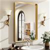 Easly Specchio da bagno da parete, 91 x 61 cm, con cornice in lega di alluminio, rettangolare, per decorazione rustica, orizzontale o verticale, ideale per camera da letto, soggiorno