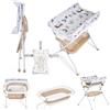 Innovaciones MS Ms Innovaciones ZOE Vasca da bagno Beige con gambe, fasciatoio, cuscino riduttore e cestino portaoggetti