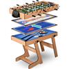 SereneLife Tavolo multifunzione, 2/4/5/6 in 3 | Include tavolo da ping pong, tavolo da biliardo, biliardo, tavolo da air hockey, bowling, basket e piscina