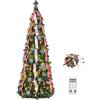 Clevich 150cm Albero di Natale Pop Up, Albero di Natale Pieghevole con 120 Luci LED Bianche Calde e Multicolori, 11 Modalità di Illuminazione, albero di Natale Artificiale per la Casa o il Negozio