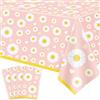 TJYJOY 4 tovagliette usa e getta con margherite, motivo floreale, tovaglia per feste, impermeabile, per matrimonio e compleanno, 130 x 220 cm