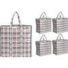Josephine Osthoff Handtaschen-Manufaktur Josephine Osthoff Borsa portaoggetti 75L, 20 kg, Nero/Bianco, set da 5 | Borsa trasloco e sacca bucato con cerniera, idrorepellente, pieghevole, 50x50x30 cm, 5 pezzi Nero/Bianco
