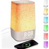 MILFECH Sveglia per luce diurna con 30 suoni naturali, sveglia con luce all'alba, sveglia digitale con funzione di ricarica, per addormentarsi e RGB, luce notturna dimmerabile, timer