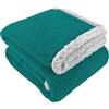 Il Gruppone Passione Casa Coperta Plaid in Pile Sherpa Invernale Morbida Calda, Coperta Pelosa Tinta Unita Lavorazione Divano Finta Pelliccia Microfibra Anallergica Traspirante Termoregolante - Petrolio-Grigio