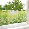 Delindo Lifestyle Tenda da cucina con margherite verde, 45 x 115 cm, moderna e trasparente, per la primavera e l'estate