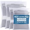 Acual Sacchetti Lavatrice, 4 Pezzi Retina per Lavatrice in Maglia Fine, con 2 Grandi 60x50cm e 2 Medi 50x40cm, Lavanderia Sacchetti per Lavatrice con Cerniera Protettiva per Intimo, Calze e Reggiseni