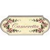 Domus Artis Targa per Porta Camera Shabby Chic Country Decoro Fiori Rosa (Camerettadec. 10)