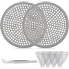 VOSSOT 2 Pezzi Filtro per Capelli, Rotondo per Doccia Grande, Filtro di Scarico In Acciaio Inossidabile per Doccia, per Vasca da Bagno, per Lavandini da Bagno E Cucina con Pinzette E Rete Filtrante