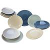 CreaTable, 19789, serie Reactive Nordic, set di piatti, 12 pezzi