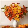 HERZWILD 8 fasci di foglie artificiali autunnali fiori artificiali foglie d'acero autunnali decorazione autunnale per vaso decorazione per interni ed esterni tavolo da giardino giallo (4 fiori-B)