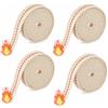 TMZELOA 4 Rotoli Stoppini per Candele, 13 mm, Cotone per Lampade ad Olio, 4 m | Stoppino in Cotone Tagliabile per Citronella Candele per Esterno, Lanterne, Camping e Lampada per Bottiglia, Bianco