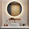 LIFEZEAL Specchio Bagno Rotondo 60 x 60 cm con Luce Dimmerabile | Specchiera bagno retroilluminata con Luci a 3 Colori, Autosbrinante, Memoria e Mensola