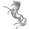 Albalù Cavallo Rampante Statua in Resina Argentata Standard 9x4x10,5 cm | Soprammobile da scrivania fatto a mano in Italia, scatola regalo inclusa, regalo per collega o appassionato di equitazione