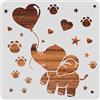 BENECREAT Stencil per Pittura in plastica a Forma di Elefante, Template per Disegno a Forma di Palloncino a Forma di Cuore per Pittura Artistica su Legno, Decorazioni da Parete, 30 x 30 cm