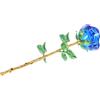 MUELODSIC Fiore Finto Rosa Gambo in Vetro Murano, Decorazione per Feste e Matrimoni, Soprammobile e Regalo per Donne Blu