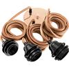 Hoopzi Hang Lampada a Sospensione 3 Lampadine, Cavo in Tessuto 2,5 m | Portalampada E27 in bachelite, rosone in acciaio, compatibile DCL, camera, soggiorno, cucina, colore rame
