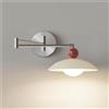 LYOUAE Applique a braccio snodato ferro vintage lampada da parete | Lampada parete 3 colori regolabile LED estensibile lettura camera paralume acrilico