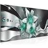 Runa Art Quadri Moderni Fiori Gigli Tela Non Tessuta Soggiorno Corridoio Astratto Turchese Nero 039612b