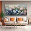 JKEVCBIAX Quadro da parete con ortensie - Dipinto floreale vintage su tela con vivaci fiori rosa, blu, viola e verdi, opera d'arte moderna stampata a inchiostro (75x150 cm/senza cornice)