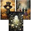 AstraGlam 3 Pezzi Diamond Painting Adulti, 5D Diamond Painting Immagini con Tema Fantasma e Strega, Kit Fai da Te con Perline Tonde in Resina per Decorazione Casa Halloween Regalo (30 x 40 cm)