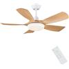 Newday 106cm Ventilatore Soffitto 5 Pale Colore Legno con Luce Telecomando | Pale da Soffitto con Luce Dimmerabile Silenzioso con Funzione Memoria per Soggiorno Camera da letto