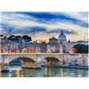 DCIDBEI 5D Pittura Paesaggio Italia 50x40cm Diamond Painting Kit Città Immagini Casa al Mare Ponte Castello