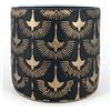 Vimin Box Vaso Fenice in Terracotta, decorato a mano, Nero, Oro, per Piante e Fiori, Decorazione Casa, Diametro 17,5cm