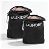 Vexnaro 2 Pezzi Sacco Biancheria Sporca, Wet Bag Impermeabile con Zip, Sacchetto Organizer Riutilizzabile, 60 x 45 cm e 55 x 35 cm,Adatto per Viaggio,Sport,Spiaggia e Costumi da Bagno (Nero)