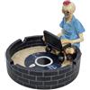 MIJOMA Posacenere gotico, nerd zombie con computer portatile, decorazione spaventosa per gli appassionati di giocatori e horror, in poliresina, larghezza 8,5 cm, profondità 10 cm, altezza 8 cm, regalo