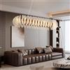 Generico Lampadario moderno a sospensione a LED di cristallo con fiore corallo lusso for soggiorno Sala da pranzo Camera letto Lampada a dorata(3 color change,Rectangle 100cm)
