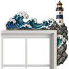 Generico Decorazione Porta Mensole Realistiche Da Interno Cornice Decorativa | Addobbo per Porta da Letto Per Casa Camera Da Letto Natale Soggiorno Ingresso Autunno Dormitorio Festa Faro delle onde