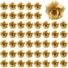 COACOM 50 Teste di Rose Artificiali Dorate, Accessori Fai-da-Te per Bouquet da Sposa, Decorazioni per La Casa E Il Giardino.