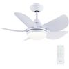 Newday ND-30-1086WT Ventilatore da Soffitto Piccolo con Lampada e Telecomando, 76cm Pala soffitto con 5 Pale Bianco, Funzione Memoria, LED Dimmabile, Motore DC Silenzioso, Timer, 7 Velocità Modalità