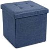 Casatessile Pouf Contenitore Tinta Unita Linen - Blu