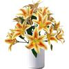 ARTIFIPLANT Fiori artificiali di giglio arancione, 6 fiori di gigli finti, ramo di giglio tigre lungo 58 cm, con 3 fiori pieni e 4 foglie, fiori di lilium in lattice realistici al tatto, per bouquet