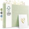 Zenacolor - Album Fotografico Fai da Te 50 Pagine Lino - Verde | 30x22cm · Per 150 Foto · Carta Velina Protettiva · Certificato FSC · Libro Foto Scrapbook