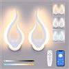 Lightess 2PCS Applique da Parete Interno Moderno Lampada da Parete Dimmerabili Intelligenti Luce 2.4G Controllo dell'applicazione e Telecomando Illuminazione Luminosità Regolabile LED, Bianco