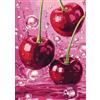 MOTGOM Diamond Painting Adulti, Diamond Painting Kit Completo Ciliegie Natura Morta, Disegni con Diamantini Colorati, Decorazione Murale per Casa e Pareti 30×40cm