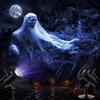 ZeahVeyora Proiettore di Halloween per decorazione esterna con fantasma che | Luce di proiezione di movimento a onda d'acqua per cortile, garage, porta, parete, finestra, casa infestata