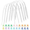 AMANDELIZABE Ferri circolari da maglia circolari da 40 cm, set da 6 in acciaio inossidabile, per calzini, principianti, artrite, 2,0 mm - 8,0 mm