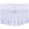 YHXAIQ Mantovana Giroletto Matrimoniale, Elasticità e Facile da Installare Vestiletto, Drappeggiabilità Coprirete, Poliestere Gonna Letto per Reti e Piattaforme di Letti Matrimoniali(White,180 x 200+30 cm)